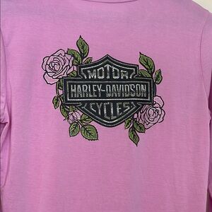 Harley-Davidson BLING  Pink Long Sleeve Tee